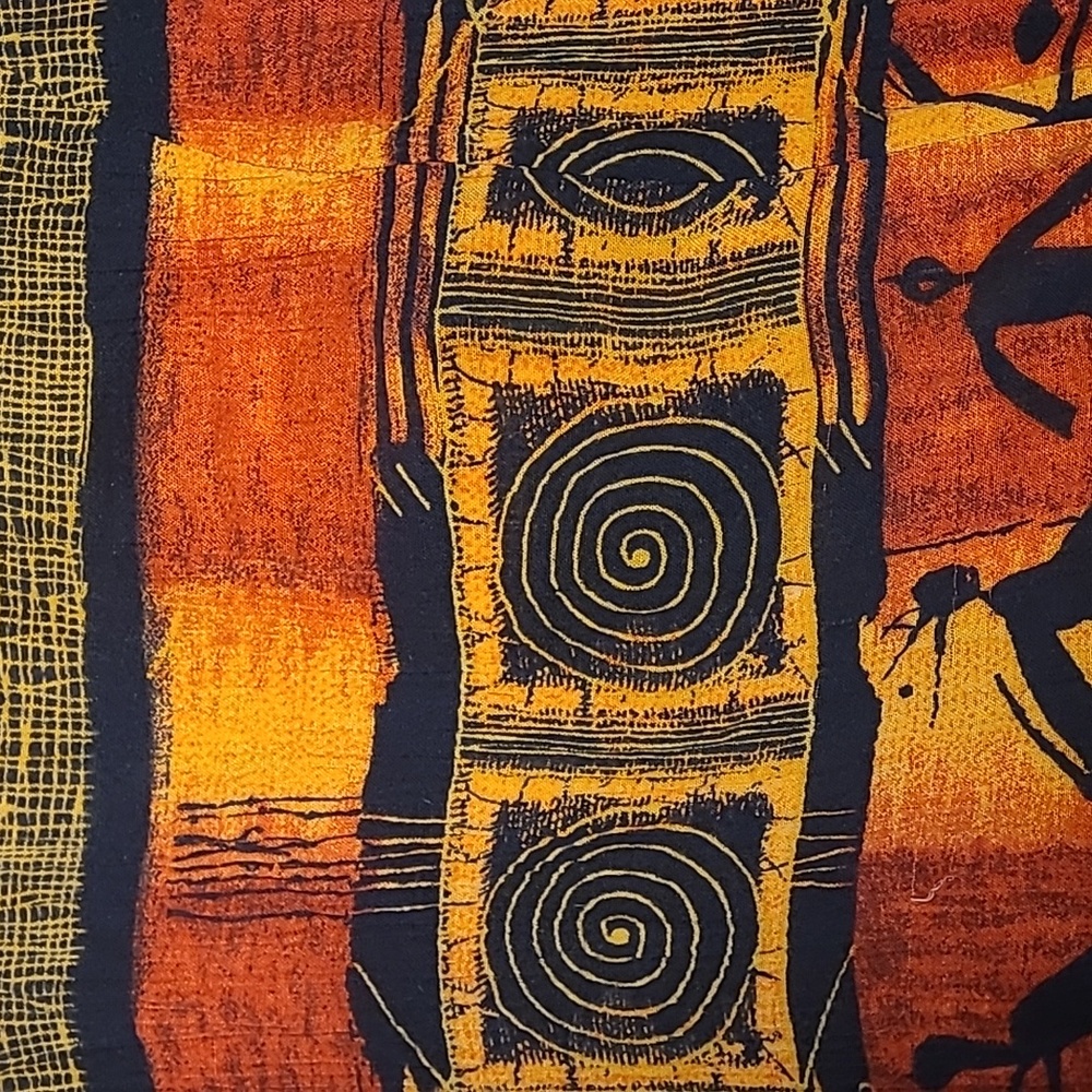 VINTAGE TRIBAL PRINT WRAP DRESS - Picture 2 of 6